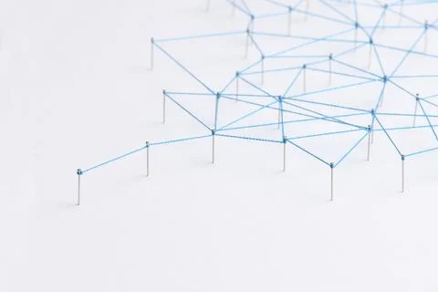 Geometric abstract background, technology concept, connecting dots design Stock Photos