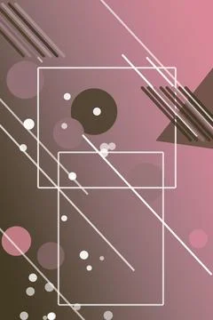 Geometric abstract background with translucent circles, lines, and frames i.. Stock Illustration