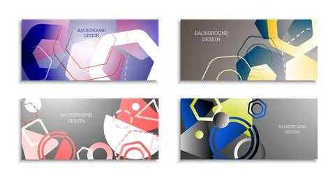 Geometric abstract bright background. Geometric shapes of different colors an Illustrazione stock