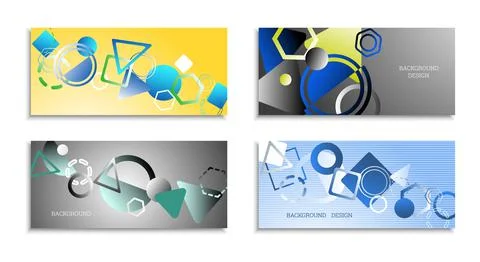 Geometric abstract bright background. Geometric shapes of different colors an Stock Illustration