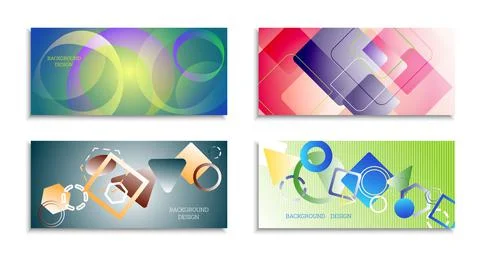 Geometric abstract bright background. Geometric shapes of different colors an Stock Illustration