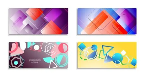 Geometric abstract bright background. Geometric shapes of different colors an Stock Illustration