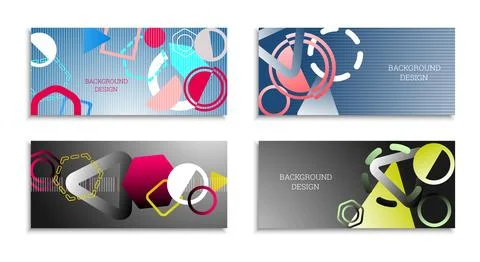 Geometric abstract bright background. Geometric shapes of different colors an Stock Illustration