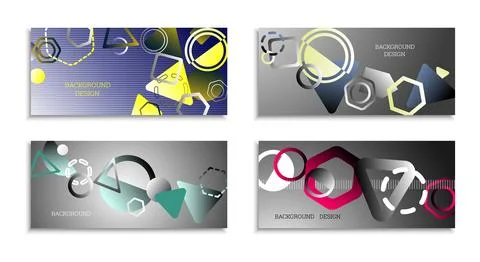 Geometric abstract bright background. Geometric shapes of different colors an Stock Illustration