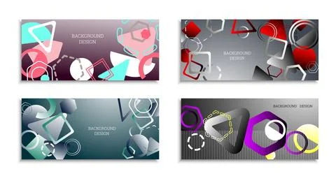 Geometric abstract bright background. Geometric shapes of different colors an Stock Illustration