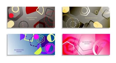 Geometric abstract bright background. Geometric shapes of different colors an Stock Illustration