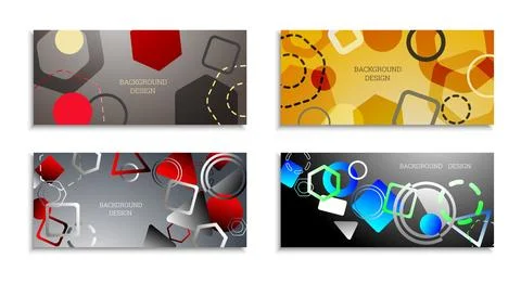 Geometric abstract bright background. Geometric shapes of different colors an Stock Illustration