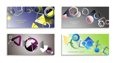 Geometric abstract bright background. Geometric shapes of different colors an Stock Illustration