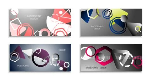 Geometric abstract bright background. Geometric shapes of different colors an Stock Illustration