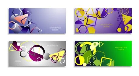 Geometric abstract bright background. Geometric shapes of different colors an Stock Illustration