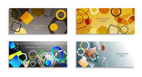 Geometric abstract bright background. Geometric shapes of different colors an Stock Illustration