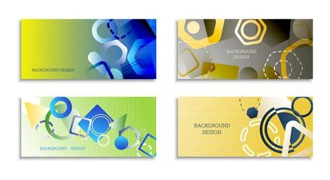 Geometric abstract bright background. Geometric shapes of different colors an Stock Illustration