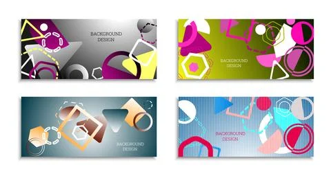 Geometric abstract bright background. Geometric shapes of different colors an 库存插图