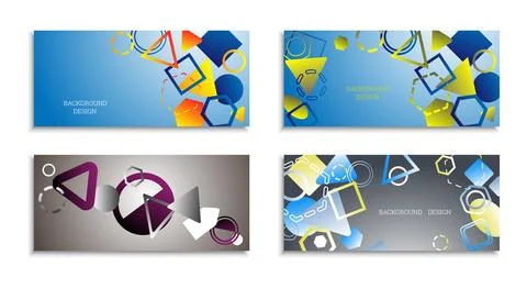Geometric abstract bright background. Geometric shapes of different colors an Stock Illustration