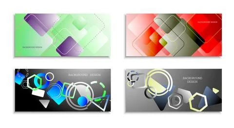Geometric abstract bright background. Geometric shapes of different colors an Stock Illustration
