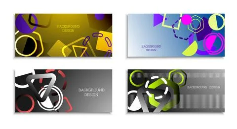 Geometric abstract bright background. Geometric shapes of different colors an Stock Illustration