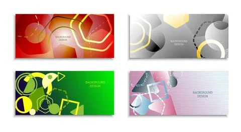 Geometric abstract bright background. Geometric shapes of different colors an Stock Illustration