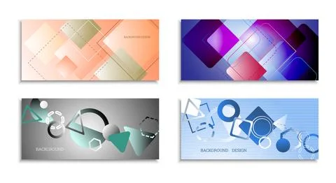 Geometric abstract bright background. Geometric shapes of different colors an Stock Illustration