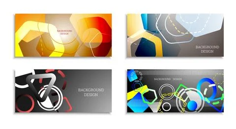 Geometric abstract bright background. Geometric shapes of different colors an Stock Illustration