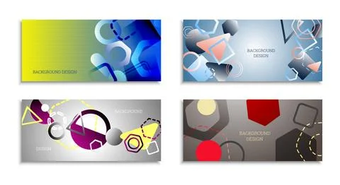 Geometric abstract bright background. Geometric shapes of different colors an Stock Illustration