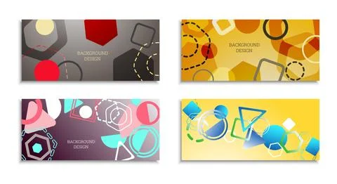 Geometric abstract bright background. Geometric shapes of different colors an Stock Illustration