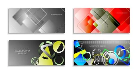 Geometric abstract bright background. Geometric shapes of different colors an Stock Illustration