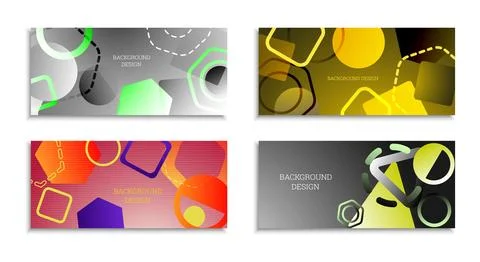 Geometric abstract bright background. Geometric shapes of different colors an Stock Illustration