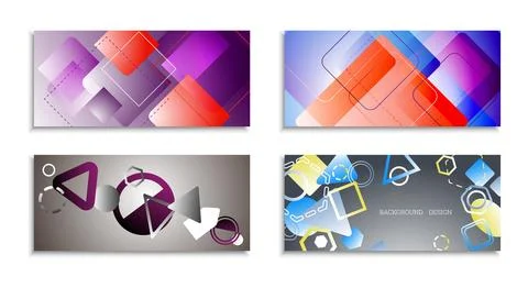 Geometric abstract bright background. Geometric shapes of different colors an Stock Illustration