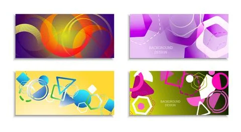 Geometric abstract bright background. Geometric shapes of different colors an Stock Illustration