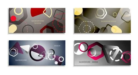 Geometric abstract bright background. Geometric shapes of different colors an Stock Illustration