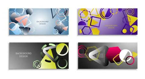 Geometric abstract bright background. Geometric shapes of different colors an Stock Illustration