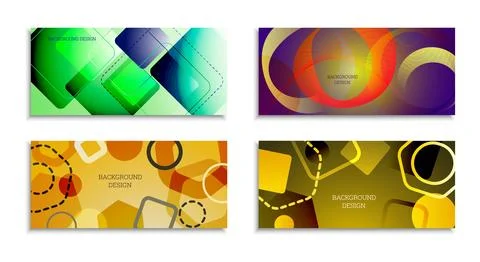 Geometric abstract bright background. Geometric shapes of different colors an Stock Illustration