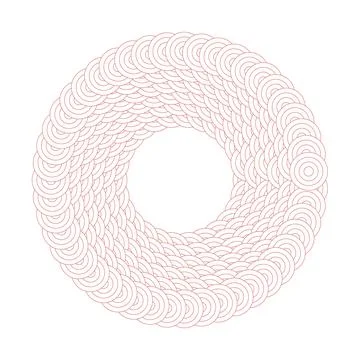 Geometric abstract circle pattern design with red concentric shapes illustr.. Stock Illustration