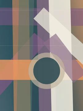 Geometric abstract collage with layered rectangles and polygons, featuring .. Illustrazione stock