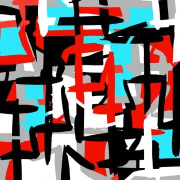Geometric abstract color pattern in graffiti style. Quality vector illustrati Illustrazione stock