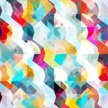 Geometric abstract color pattern in graffiti style. Quality vector illustrati Stock Illustration