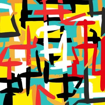 Geometric abstract color pattern in graffiti style. Quality vector illustrati Stock-Illustration