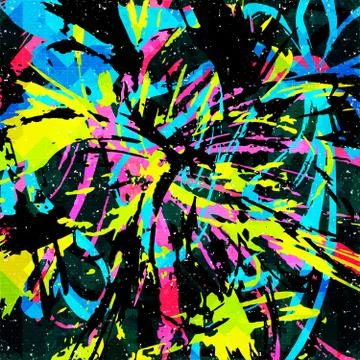 Geometric abstract color pattern in graffiti style. Quality vector illustrati Stock-Illustration