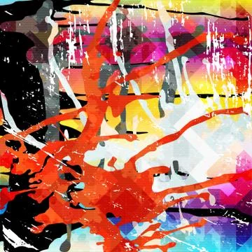 Geometric abstract color pattern in graffiti style. Quality vector illustrati Stock Illustration