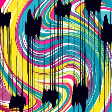 Geometric abstract color pattern in graffiti style. Quality vector illustrati Stock Illustration