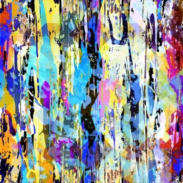 Geometric abstract color pattern in graffiti style. Quality vector illustrati Stock Illustration