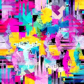 Geometric abstract color pattern in graffiti style. Quality vector illustrati Stock-Illustration