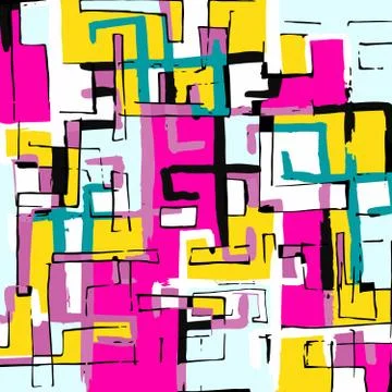 Geometric abstract color pattern in graffiti style. Quality vector illustrati Illustrazione stock