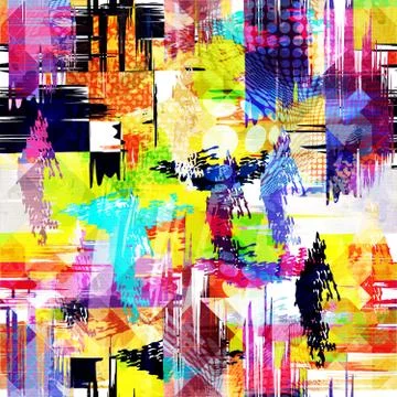 Geometric abstract color pattern in graffiti style. Quality vector illustrati Stock-Illustration