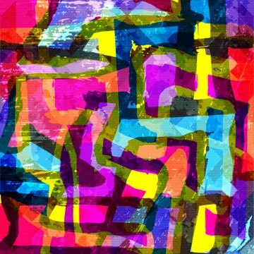 Geometric abstract color pattern in graffiti style. Quality vector illustrati 스톡 일러스트