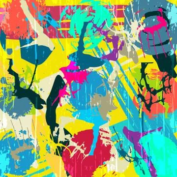 Geometric abstract color pattern in graffiti style. Quality vector illustrati Stock-Illustration