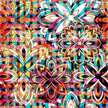 Geometric abstract color pattern in graffiti style. Quality vector illustrati Stock Illustration