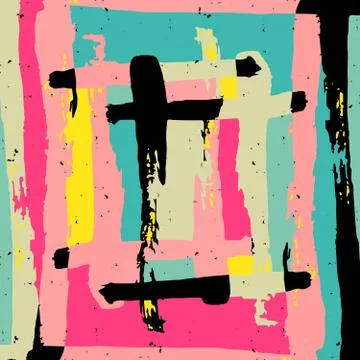 Geometric abstract color pattern in graffiti style. Quality vector illustrati Stock Illustration