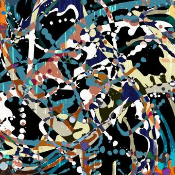 Geometric abstract color pattern in graffiti style. Quality vector illustrati Stock Illustration