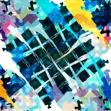 Geometric abstract color pattern in graffiti style. Quality vector illustrati Stock Illustration